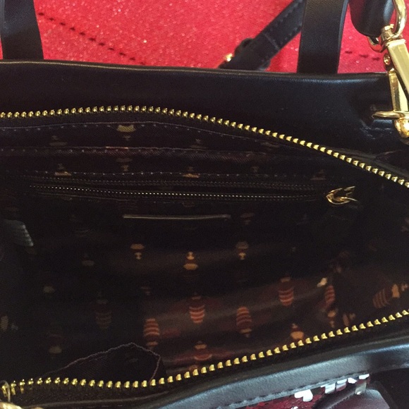 Christian Siriano New York Black Sequins Gold Logo Bag - Picture 8 of 8